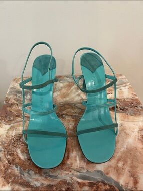 Ralph suede and leather Turquoise Strappy Women’s Sandals